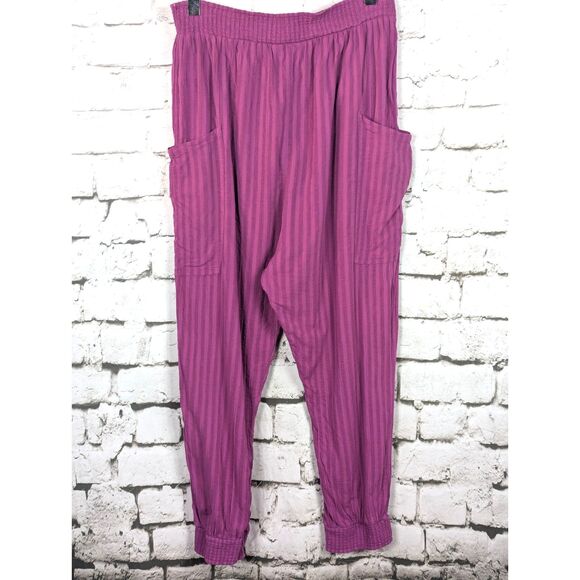 SUNDANCE "Barbado" Boho Beachy Drop-Crotch Harem Cotton Pants Pockets Large - Picture 5 of 8